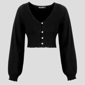 EUC Disturbia Dollsome Shirred Jersey Crop Top UK 14